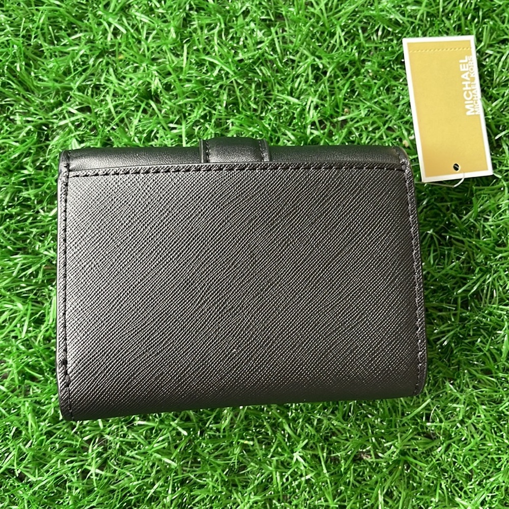 MICHAEL KORS CARMEN MEDIUM LOGO AND FAUX LEATHER WALLET BLACK - Picture 4 of 16